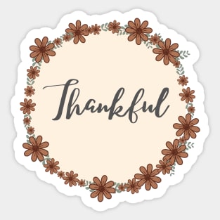 Thankful  Pink Nude Colours Flower Ring design Sticker